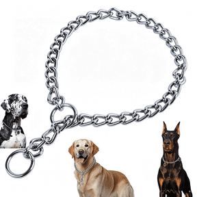 SUBAI Chain Dog Collar Metal Martingale Dog Collar for Training 8-Inch | Metal Chain,8 Inch Length, Anti Pull Training Heavy Duty Martingale Dog Collars for Small Medium Large Xl Pet Dogs