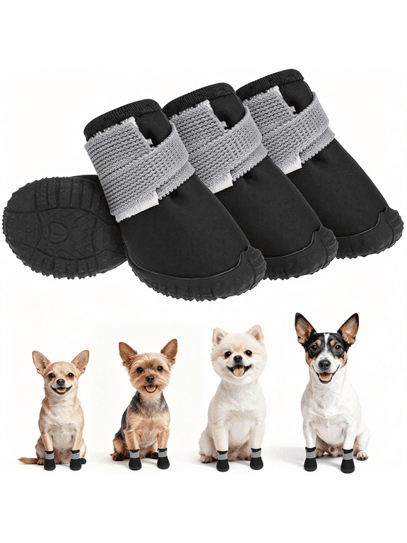 Dog Shoes Small Size Dogs,Breathable Booties & Paw Protectors for Hot Pavement,Anti-Slip Sole Puppy Dog Boots for Hardwood Floors, Outdoor Walking Running,Maltese Yorkie Chihuahua