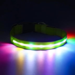 SUBAI Light Up Dog Collar, Usb Rechargeable, 6 Flashing Mode, Green, S | Keep Your Dog Safe for Night Walking,6 Working Modes, Usb Charge, for Small Medium Large Dogs,Waterproof, Durable Material