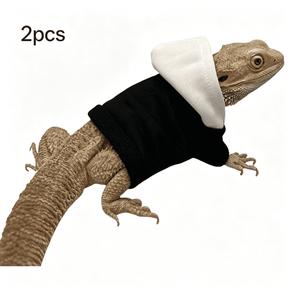 SUBAI Lizards Clothes for Bearded Dragon Cotton Hoodies Leopard Gecko Costume,Reptile Hoodies Apparel for Skin Protection,Cozy Lizard Clothing