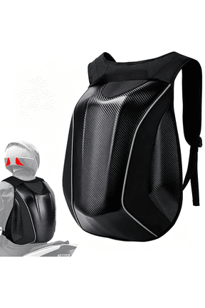 Motorcycle Backpack,30L Hardshell Carbon Fiber Pattern Waterproof Helmet Backpack for Men Riding Bag for Travel Daily Storage Motorcycles Accessories Motorcycle Backpacks for Men