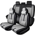 thumbnail image 1 of for SUBARU FORESTER 2017 Car Seat Cover, Gray and Black Car Seat Covers, Faux Leather 5 Piece Full Set With a Headrest and Lumbar Support Waterproof, Airbag-Compatible, 1 of 6