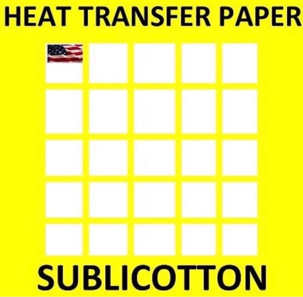 SUBLICOTTON TRANSFER PAPER 25 Sh PK 8.5"X11" Sublimation paper for Cotton #1 WHITE BACK