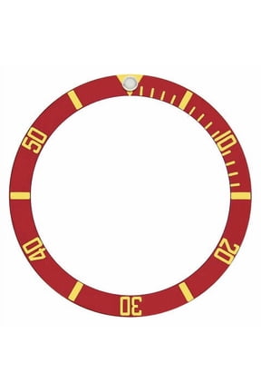 SUBMARINER BEZEL INSERT FOR ROLEX PLASTIC SUB RED GOLD FONT 1680, 5512 5513 5517