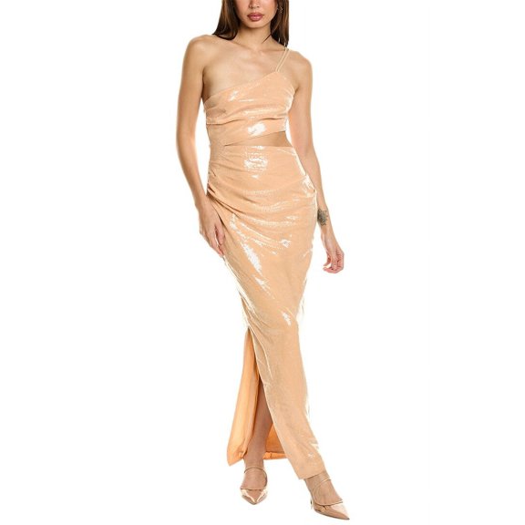 SUBOO womens Marcel Draped Maxi Dress, s, Orange