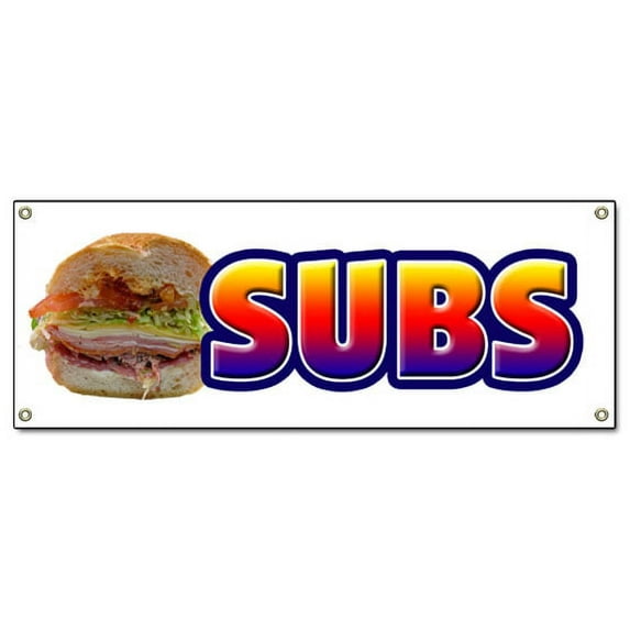 SUBS BANNER SIGN submarine hero hoagie shop signs