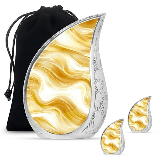 SUBSH Abstract Adult Urns For Human Ashes - Funeral Cremation Urns For Ashes - Mens Urns For Human Ashes - Combo 1 Large & 2 Small - Cremation Urn For Ashes For Women - Urn For Ashes