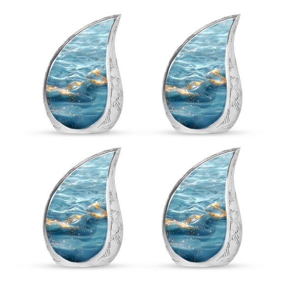 SUBSH Abstract Cremation Urns Small - Small Cremation Urns For Human Ashes - Urn For Adult Female Ashes - Pack Of 4 - Small Keepsake Urns - Ashes Keepsake - Cremation Urns