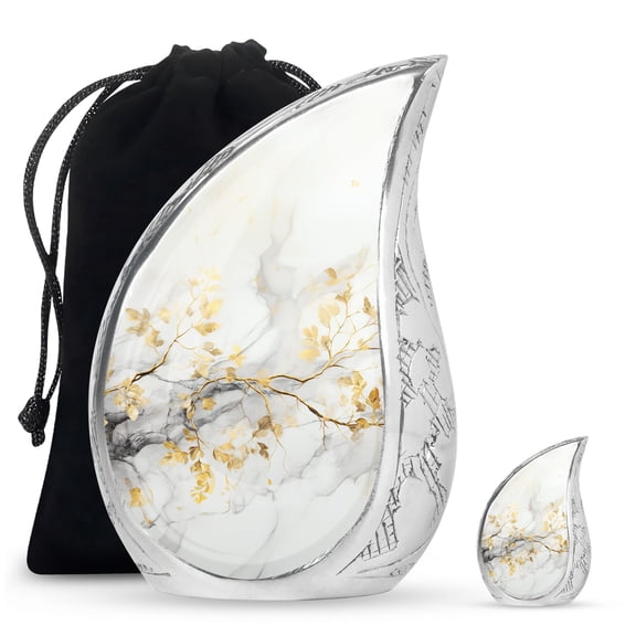 SUBSH Abstract Funeral Urns For Adult Ashes Women - Urns For Adult Male - Urns For Human Ashes Adult For Burial - Combo 1 Large & 1 Small - Urns For Ashes Adult - Cremation Urns For Adults