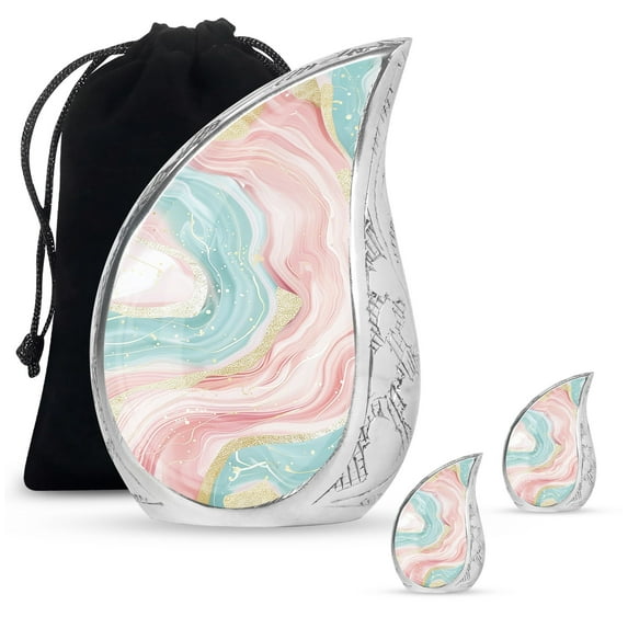 SUBSH Abstract Urn For Human Ashes - Urns For Adults Men - Cremation Urns Large - Combo 1 Large & 2 Small - Urns For Mom - Urn For Ashes For Women - Cremation Memorial