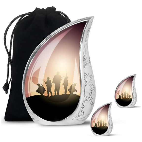 SUBSH Army Shadow - Small Urns For Human Ashes Keepsake - Small Urns - Miniature Urns For Ashes - Combo 1 Large & 2 Small - Mini Urn For Ashes - Urns Human Ashes - Keepsake Urn Human Ashes