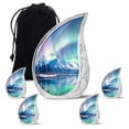thumbnail image 1 of SUBSH Aurora Borealis - Cremation Urn For Adults - Urns For Men - Funeral Urn - Combo 1 Large & 4 Small - Cremation Keepsakes - Funeral Urns For Adult Ashes Women, 1 of 2
