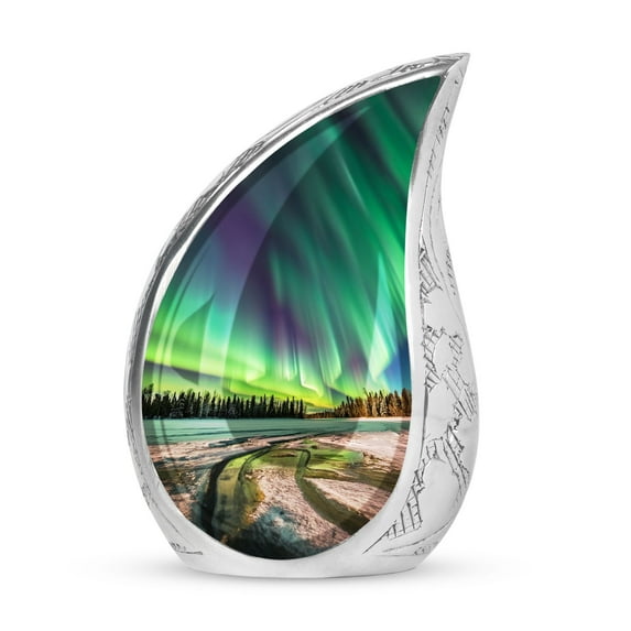 SUBSH Aurora Borealis - Cremation Urn - Urns For Ashes Adult Male Small - Urn For Human Ashes Adult Female - Pack Of 1 - Memorial Urns - Urns For Human Ashes Adult Female