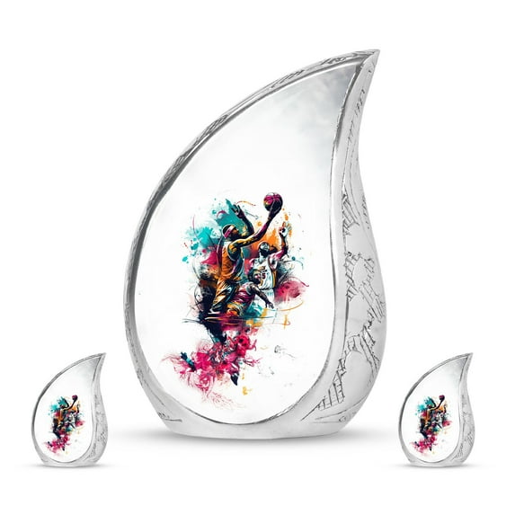 SUBSH Basketball Urns For Adult Male - Urns For Ashes Adult Male Large - Urn For Adult Female Ashes - Combo 1 Large & 2 Small - Large Urns For Human Ashes Adult Male - Ashes Keepsake