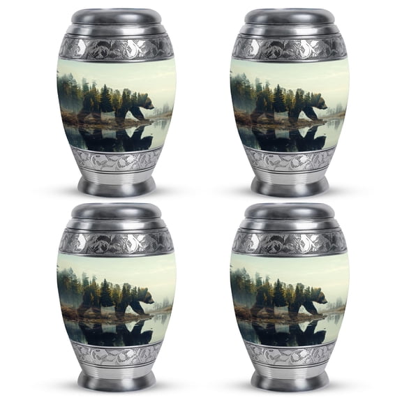 SUBSH Bear Urn - Small Urn for Ashes - Cremation Urns for Ashes - Cremation Companion Urns - Cremation Urns for Adult Ashes Women - (3 inch Pack of 4)