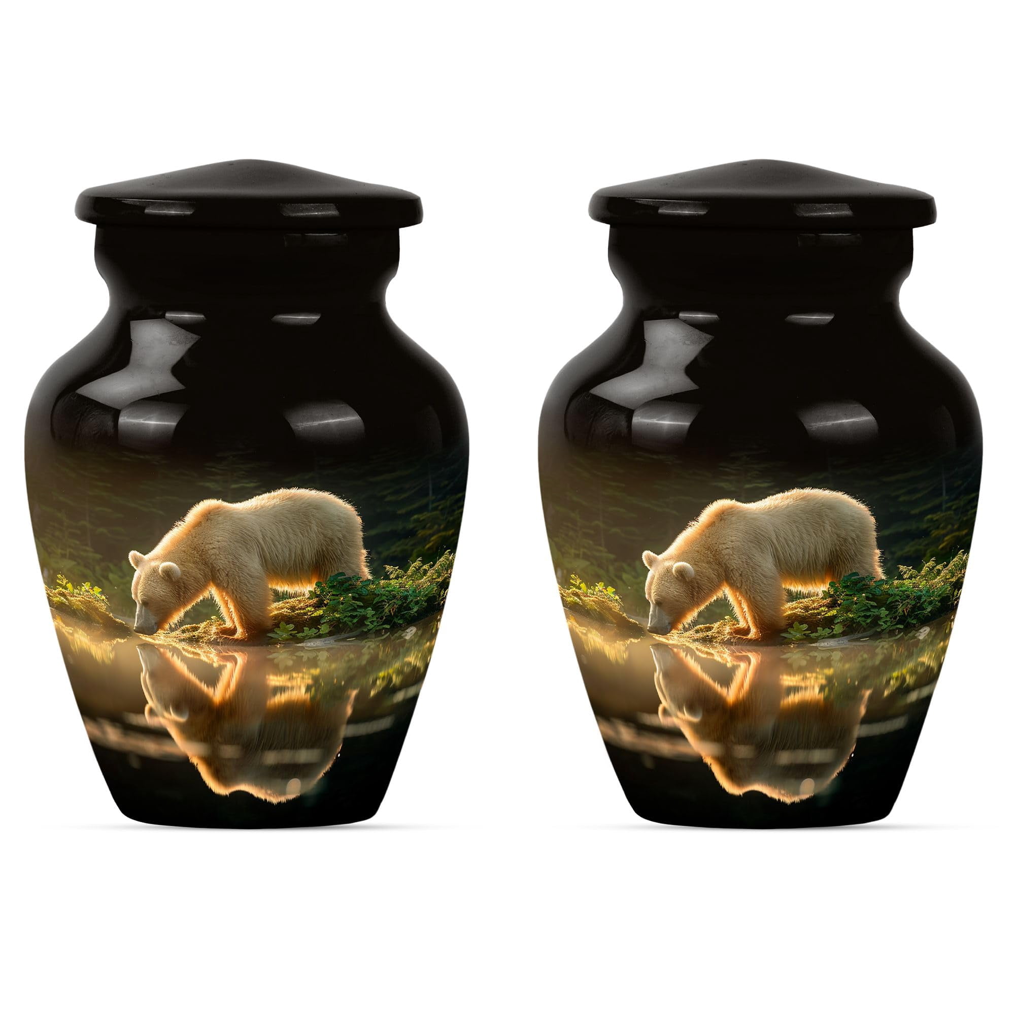 SUBSH Bear Urn - Small Urns for Human Ashes - Urn for Dad - Urns for Ashes Adult Male - Urn for Ashes for Women - Burial Urns for Adult Human Ashes (3 inch Pack of 2)