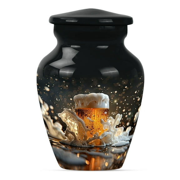 SUBSH Beer Urn - Mini Urn - Cremation Urns for Burial - Cremation Urns for Human Ashes Adult Male - Funeral Urns for Human Ashes Adult - Cremation Urns for Men (3 inch Pack of 1)