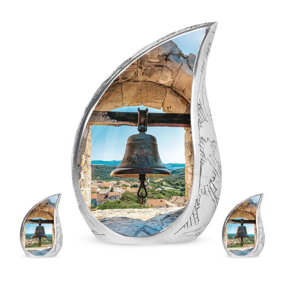 SUBSH Bell Funeral Urns For Adult Ashes Men - Small Ashes Keepsake - Funeral Urns - Combo 1 Large & 2 Small - Urn For Human Ashes Adult Men - Urn For Ashes Adult Male - Cremation Urn Human