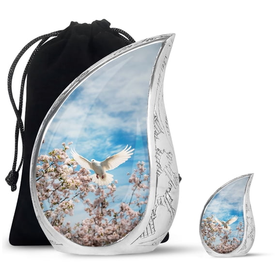 SUBSH Bird Cremation Urn Human Ashes - Urn For Ashes Small - Urn For Ashes For Men - Combo 1 Large & 1 Small - Large Urns For Human Ashes Adult Male - Ash Urns For Humans - Urn For Ashes For Mom