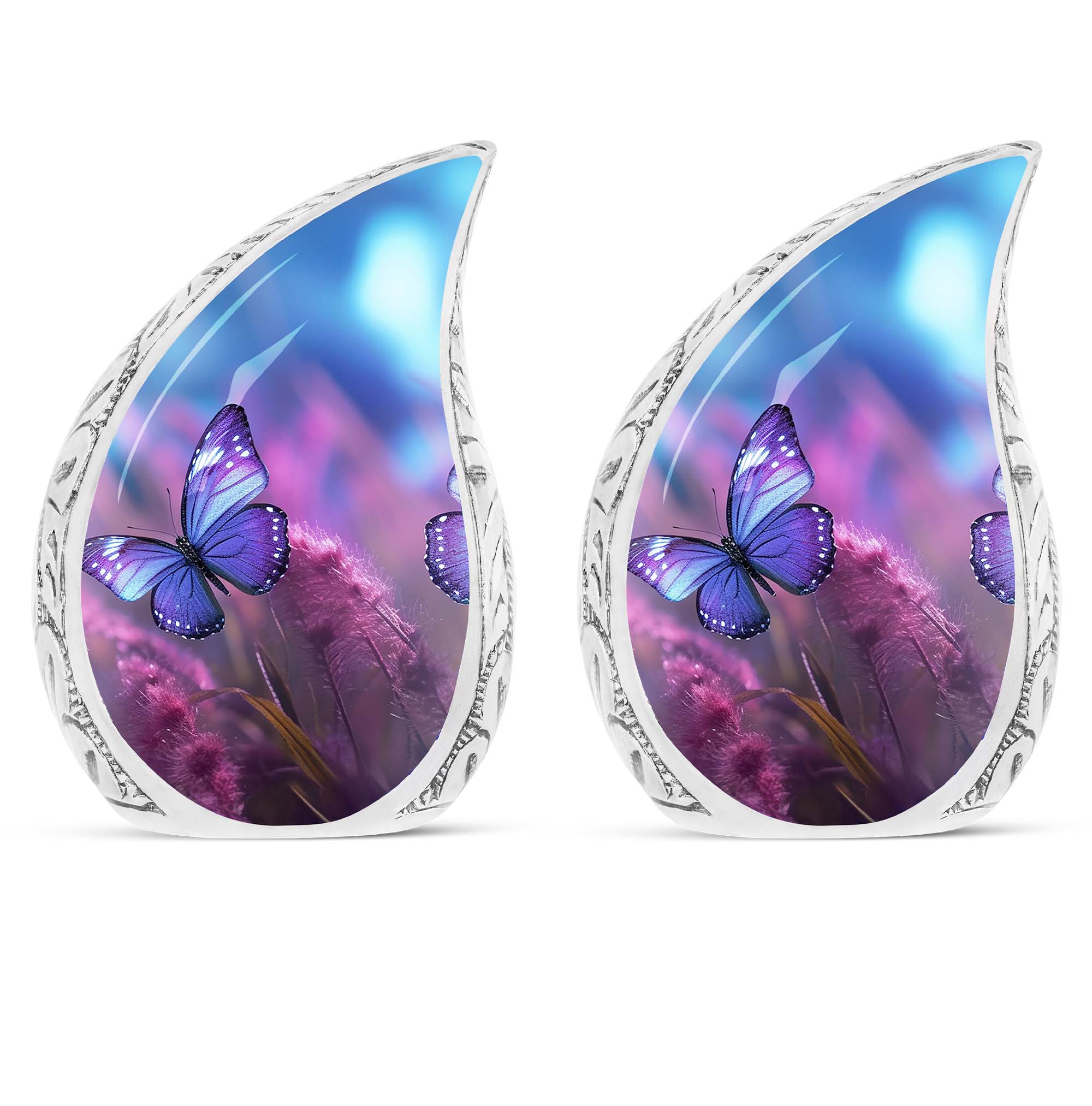 SUBSH Butterfly - Burial Urns - Urn For Ashes For Women - Urns For Ashes Small - Pack Of 2 - Small Cremation Urns For Human Ashes - Funeral Urns For Human Ashes Adult