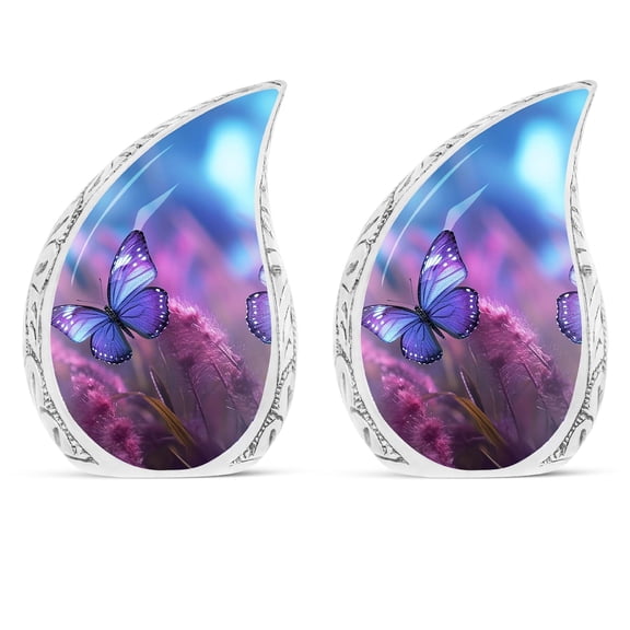 SUBSH Butterfly - Burial Urns - Urn For Ashes For Women - Urns For Ashes Small - Pack Of 2 - Small Cremation Urns For Human Ashes - Funeral Urns For Human Ashes Adult