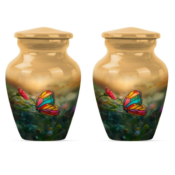 SUBSH Butterfly Urn for Ashes - Small Urns for Human Ashes Keepsake - Funeral Urns for Human Ashes Adult - Urn for Human Ashes - Burial Urns for Adult Human Ashes (3 inch Pack of 2)