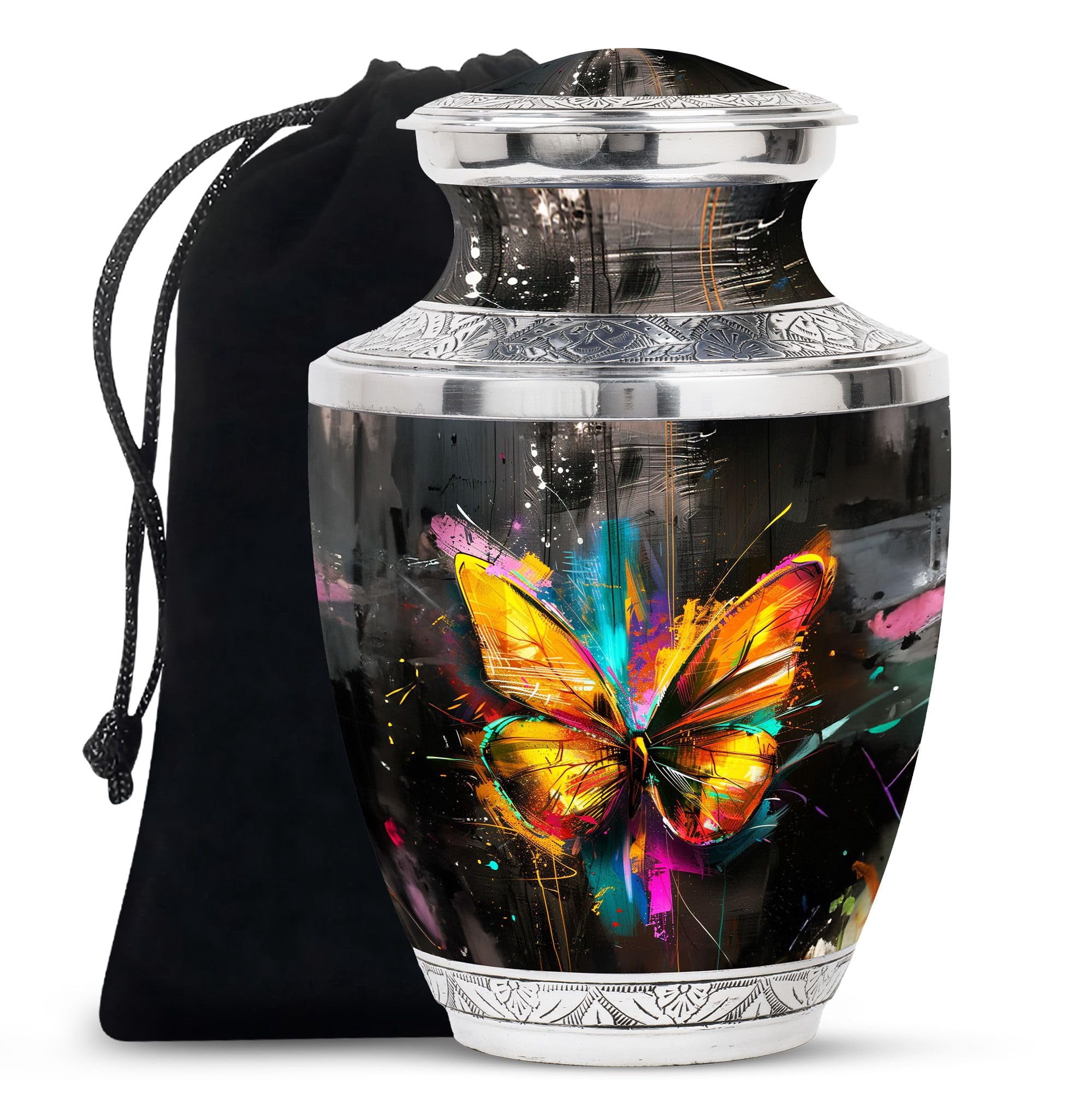 SUBSH Butterfly Urn - Large Urn for Human Ashes - Urns for Human Ashes Adult Male Dad - Cremation Urns for Ashes - Decorative Urns - Funeral Urn Ashes (10 INCH Pack of 1)