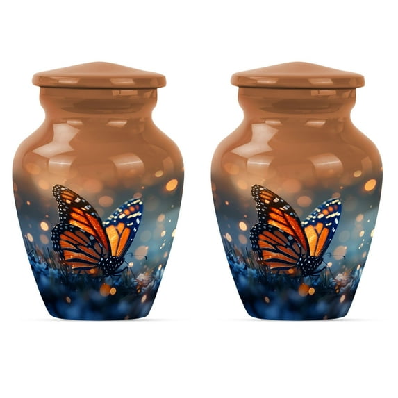 SUBSH Butterfly Urns for Human Ashes Adult Female - Small Ashes Container - Cremation Urns Adult - Urn for Dad - Adult Urns for Human Ashes Women - Ashes Urn (3 INCH Pack of 2)