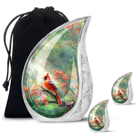 SUBSH Cardinal Bird - Adult Urns For Human Ashes Women - Urns For Men - Urns For Ashes Adult Female Mom - Combo 1 Large & 2 Small - Urns For Adult Female - Cremation Urns For Ashes
