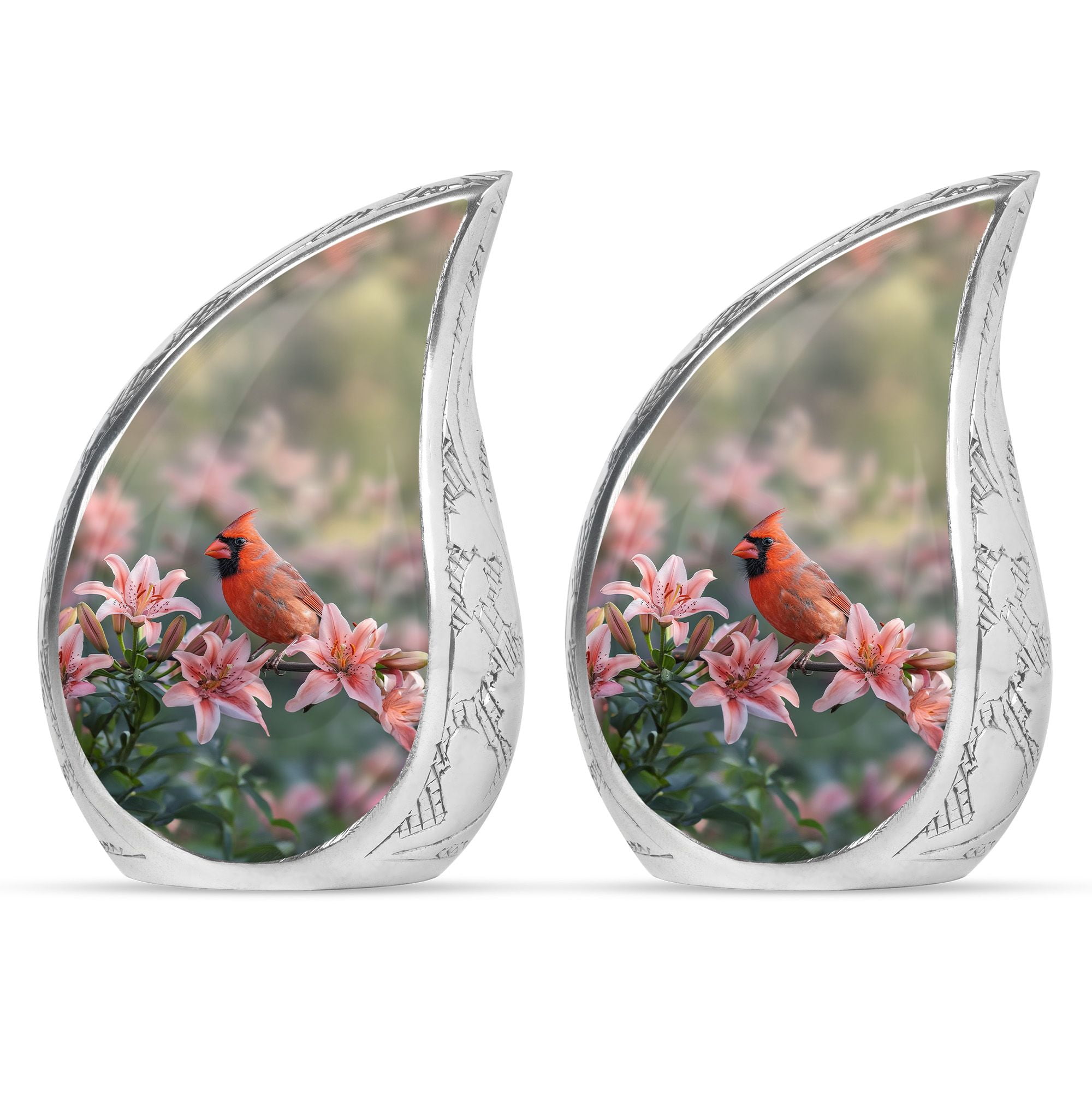 SUBSH Cardinal Bird Urn For Ashes - Urns Adult - Small Ashes Keepsake - Pack Of 2 - Decorative Urns Small - Cremation Urns Adult - Adult Urns For Human Ashes - Burial Urns For Ashes