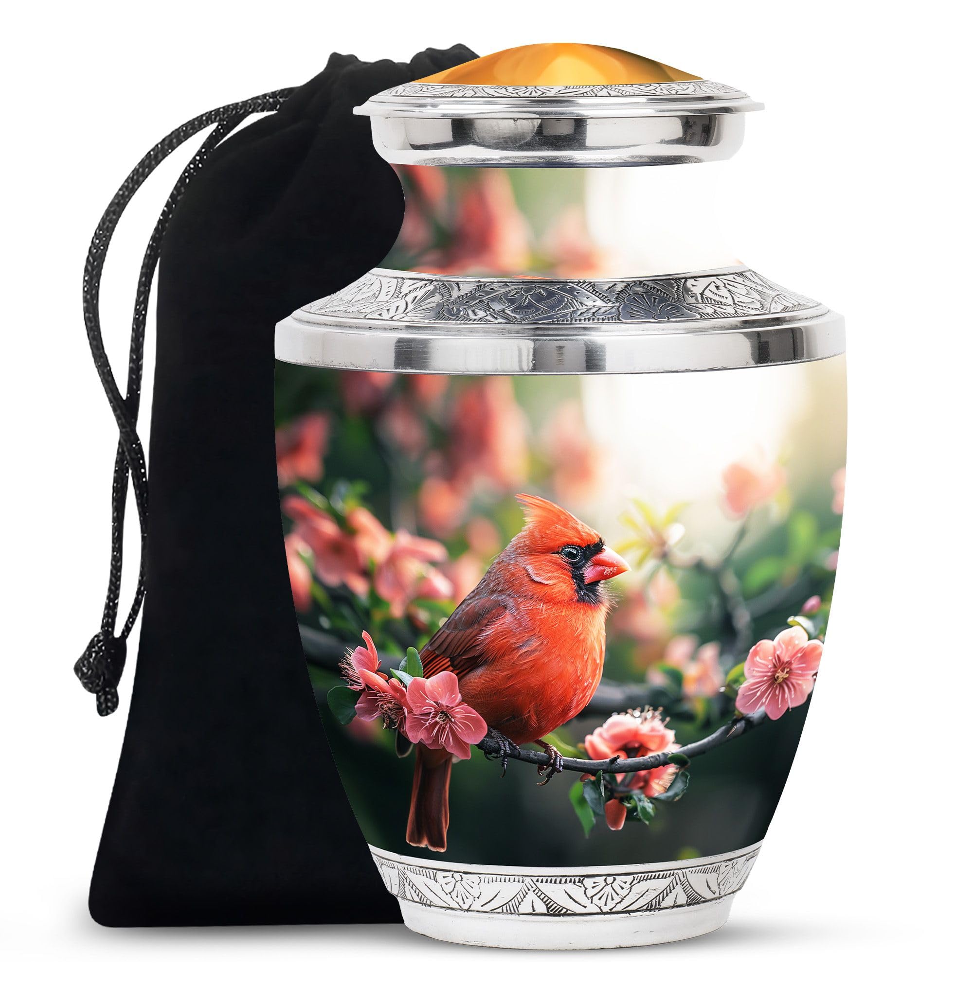 SUBSH Cardinal Bird Urn - Cremation Urns for Women - Urn for Ashes for Women - Funeral Urns for Adult Ashes Women - Ash Holders for Human Ashes (10 inch Pack of 1)