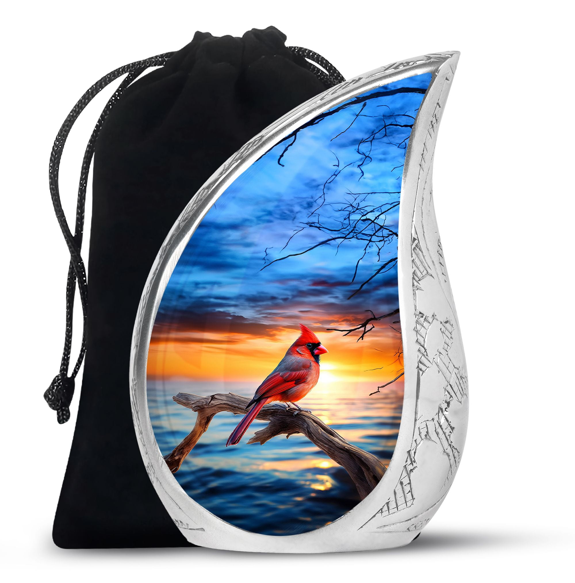 JAGASY Small Cremation Urn For Ashes - Cardinal Bird Keepsake Urn, 3 Inch, 4 Pieces Set - View #2
