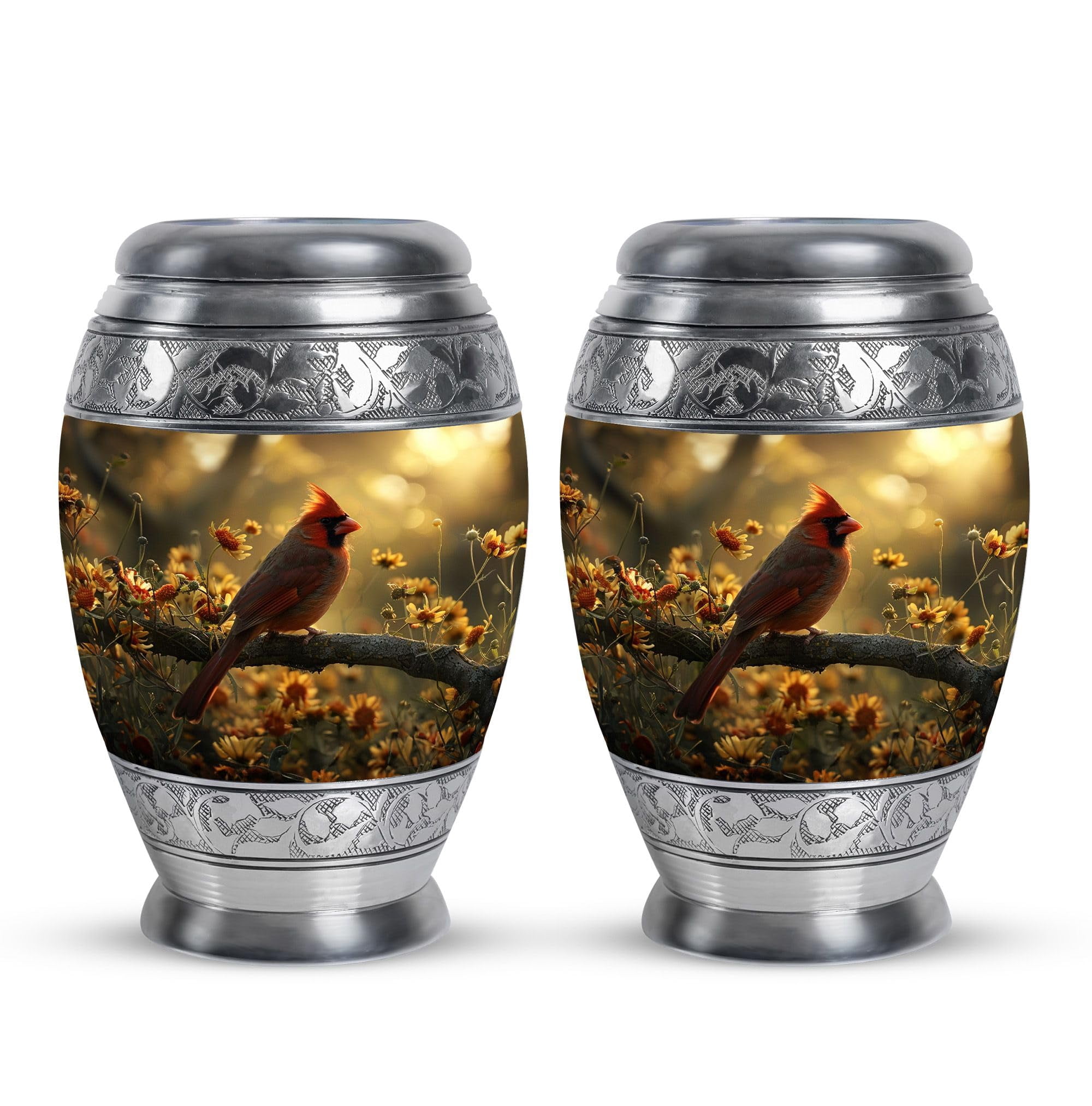SUBSH Cardinal Cremation Urn - Keepsake Urn - Cremation Memorial - Cremation Urns Adult - Ash Holders for Human Ashes - (3 inch Pack of 2)