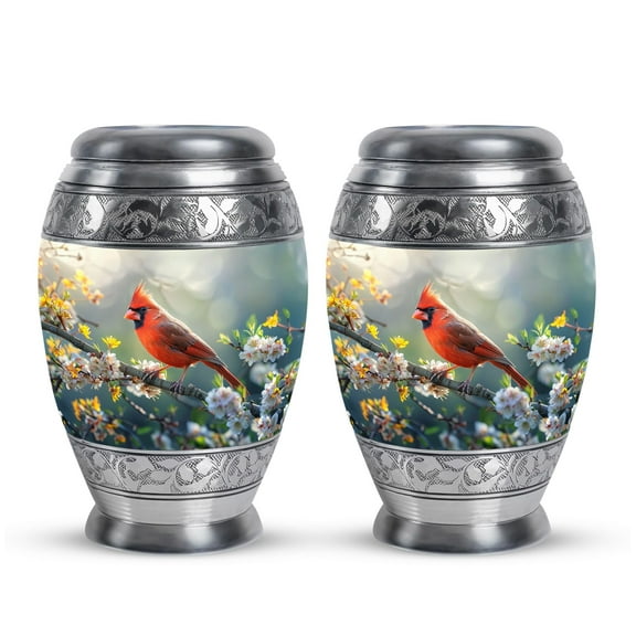 SUBSH Cardinal Cremation Urn - Mini Urns - Cremation Memorial - Ashes Holder - Urns for Ashes Adult Female Mother - (3 inch Pack of 2)