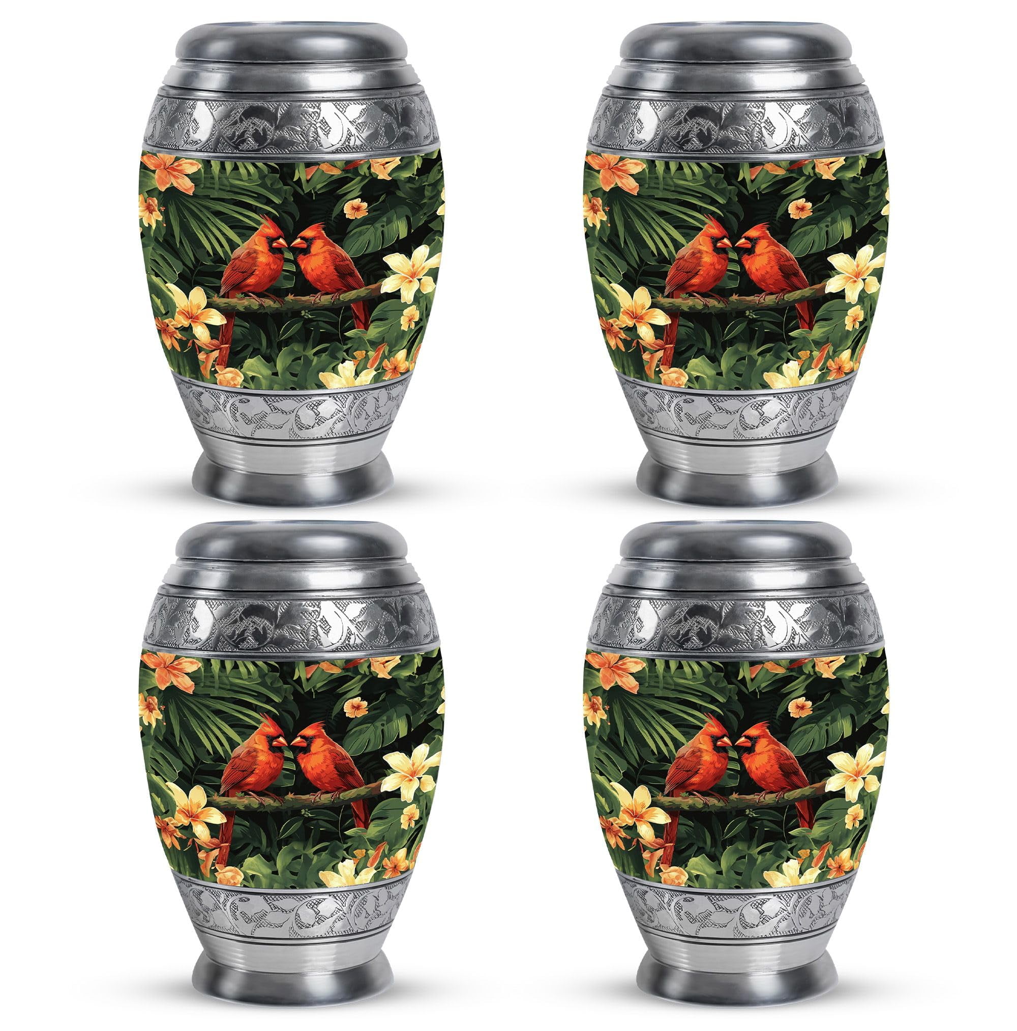 SUBSH Cardinal Urn Small - Mini Urns for Ashes - Funeral Urns for Human Ashes Adult - Funeral Urn - Memorial Urn - (3 inch Pack of 4)