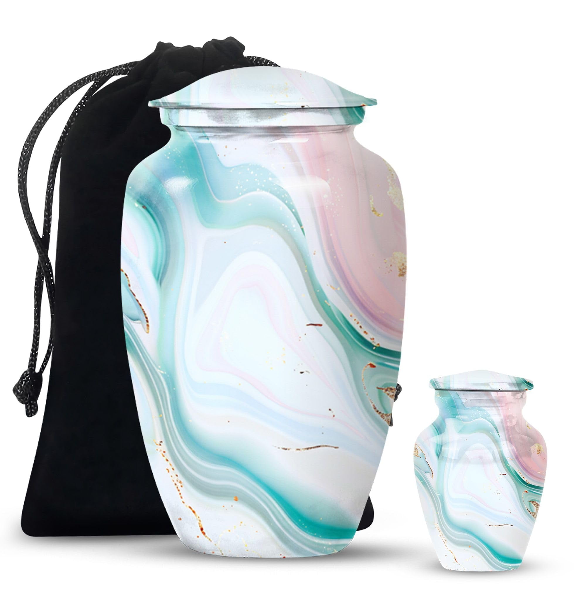 SUBSH Celestial Harmony Funeral Urns, Urn, Combo of 2 (10 Inch Urn & Keepsake Urn), Cremation Urns, Urns for Dogs, Dog Urn, Multicolor Urns, Small Urns for Ashes, Pet Urns for Ashes
