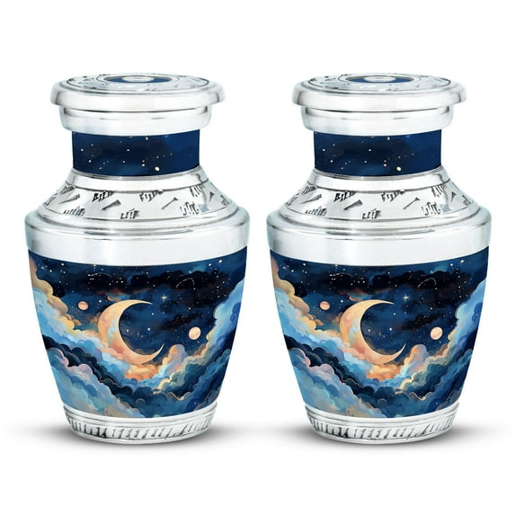 SUBSH Clouds Urn - Mini Urns for Human Ashes - Ashes Urn Adult - Funeral Urns for Adult Ashes Women - Ashes Holder (3 inch Pack of 2)