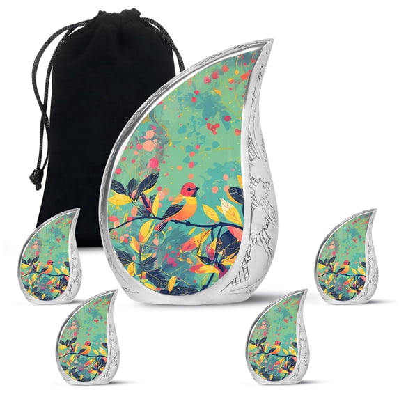 SUBSH Colorful Nature Splendor - Urns For Human Ashes Adult Male - Urns For Ashes Adult Female Mom - Urns For Human Ashes Adult Female - Combo 1 Large & 4 Small - Ashes Keepsake Urn