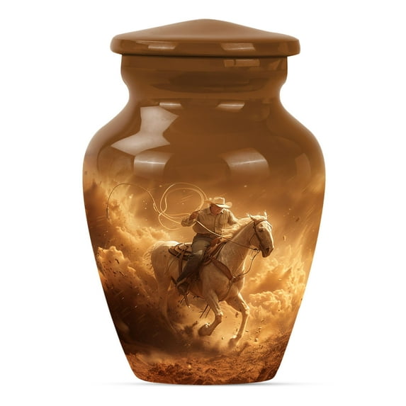 SUBSH Cowboy Urn - Ashes Keepsake - Cremation Urn for Ashes - Urn for Adult Male - Cremation Memorial - Cremation Companion Urns (3 inch Pack of 1)