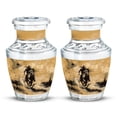thumbnail image 1 of SUBSH Cowboy Urn - Small Urns for Human Ashes Keepsake - Companion Urn - Cremation Urns for Human Ashes Adult Male - Urn for Ashes for Women (3 inch Pack of 2), 1 of 2