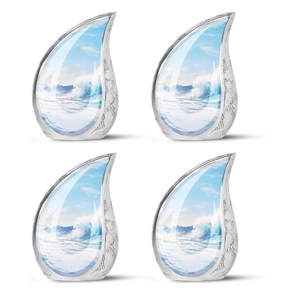 SUBSH Crashing Ocean Waves - Urns Human Ashes - Small Urns For Human Ashes - Ashes Keepsake Urn - Pack Of 4 - Urns For Ashes Small - Urns For Human Ashes Adult Male