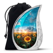 SUBSH Dawn Among The Sunflowers - Cremation Urn Human Ashes - Urns Human Ashes Adult - Urn For Adult Female Ashes - 10 Inch - Large Urns For Ashes - Cremation Urns