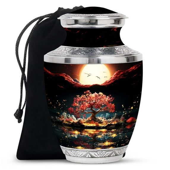 SUBSH Crimson Eclipse Sanctuary - Large Urn for Human Ashes - Portable Urns for Human Ashes - Adult Urns for Men - Ashes Holder - Urn for Human Ashes (10 inch)