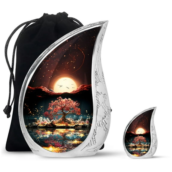 SUBSH Crimson Eclipse Sanctuary - Urns For Adult Female - Urns For Ashes Adult Male - Urn For Human Ashes Adult Woman - Combo 1 Large & 1 Small - Urns For Adult - Urns For Ashes Adult Female