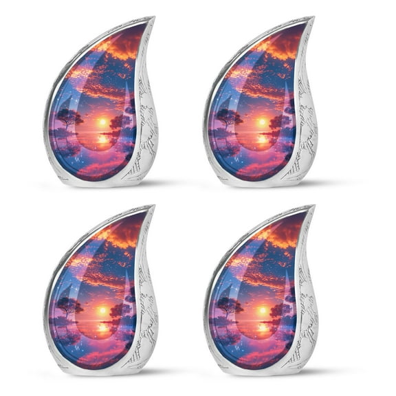 SUBSH Crimson Serenity - Urn For Adult Male - Small Funeral Urns - Urns For Adults Men - Pack Of 4 - Urn For Human Ashes Adult Woman - Urns For Human Ashes Adult Male