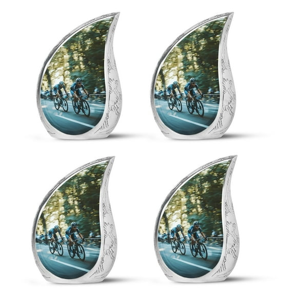 SUBSH Cyclists In Motion - Urns For Ashes Adult Male - Funeral Urns For Ashes Adult - Urns For Dad - Pack Of 4 - Mini Urns For Ashes - Urn For Ashes For Women - Burial Urn For Ashes
