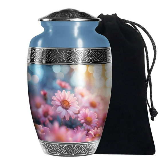 SUBSH Daisy Flower urn-Large Human Urn- Urns for Ashes Adult Female - Cremation Urns for Burial - Memorial Urn - Cremation Urns for Adult Ashes Women - Urn for Dad