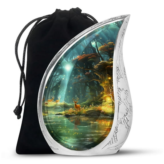 SUBSH Dears In A Magical Forest - Cremation Urns Adult - Cremation Urns For Human Ashes - Urns For Human Ashes Adult Female Mom - 10 Inch - Cremation Large For Ashes