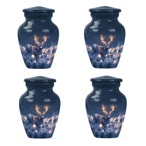 SUBSH Deer Urn for Ashes Adult Male - Keepsake Urns for Human Ashes - Urns for Ashes Adult Male - Funeral Urn Ashes - Cremation Urns for Men - Adult Cremation Urns (3 inch Pack of 4)