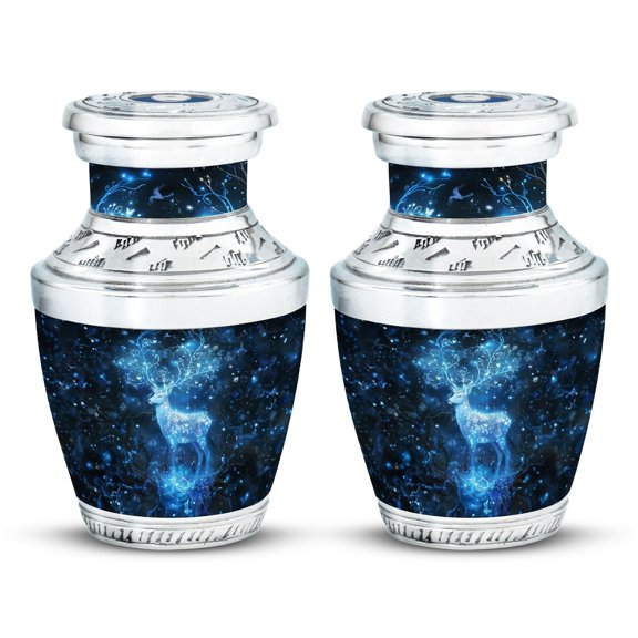 SUBSH Deer Urn for Ashes Adult Male - Small Urns for Human Ashes Keepsake - Urn for Dad - Urns for Ashes Adult Female Mother - Cremation Urns for Burial (3 inch Pack of 2)